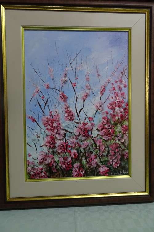 Framed Oil on Board "Spring Blossoms" signed Engela Le Roux in Beautiful Frame