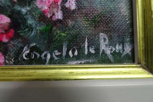 Framed Oil on Board "Spring Blossoms" signed Engela Le Roux in Beautiful Frame