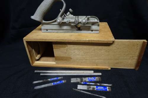 Vintage Record 044 Plough Plane with Blades in Wooden Box made in England