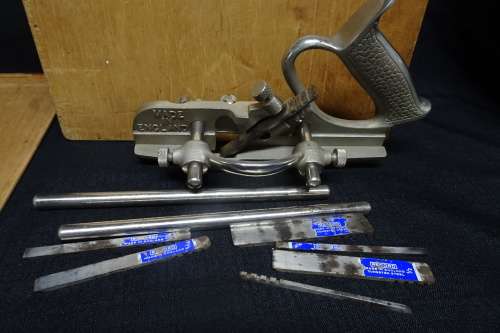 Vintage Record 044 Plough Plane with Blades in Wooden Box made in England