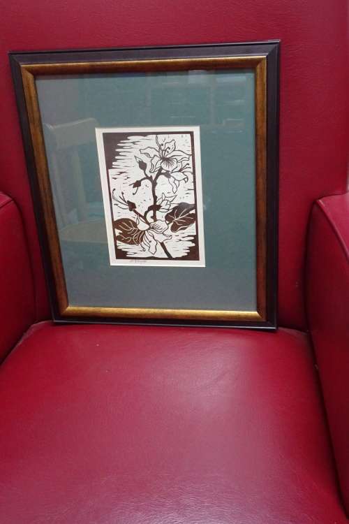 Gregoire Boonzaier 1909 - 2005  Linocut Hibiscus Signed in Pencil in excellent condition