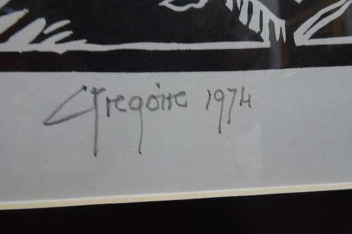 Gregoire Boonzaier 1909 - 2005 Linocut - Arum Lilies in Vase  - Signed in Pencil 1974