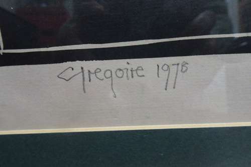 Gregoire Boonzaier 1909 - 2005  Linocut Old Man with Hat- Signed in Pencil 1978