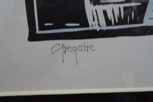 Gregoire Boonzaier 1909 - 2005 Coloured Linocut Fruit in Bowl Signed in Pencil