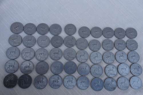 50 X 1977 Republic of South Africa One Rand Coins
