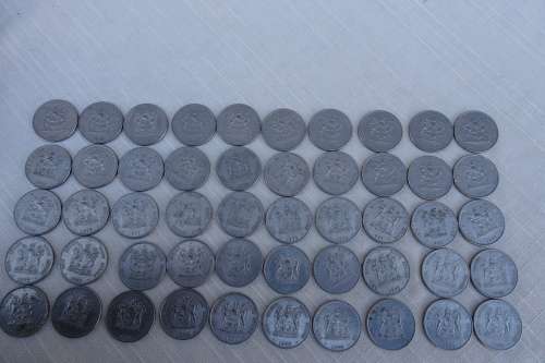 50 X 1977 Republic of South Africa One Rand Coins