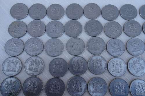 50 X 1977 Republic of South Africa One Rand Coins