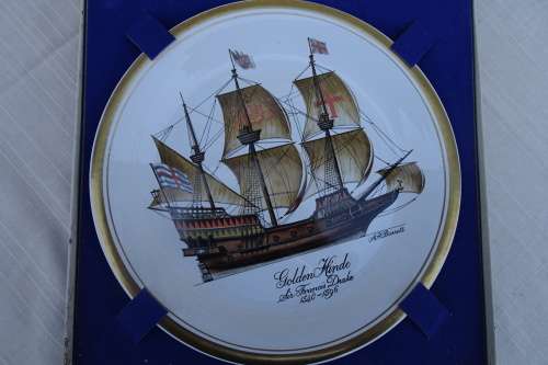 Ships In The History of South Africa -Golden Hinde (No10) Plate No: 0379  Boxed