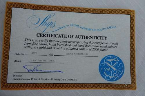 Ships In The History of South Africa -Golden Hinde (No10) Plate No: 0379  Boxed