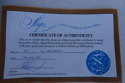 Ships In The History of South Africa - Endeavour (No:8)_Plate No:0379_ Boxed