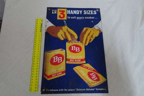 Tin_ In 3 Handy Sizes To Suit Every Smoker _BB Tabaco Advertising Sign (Size :38 Cm x 25 Cm)