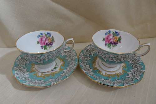 2 x Royal Albert - Enchantment Coffee Duo Set - Made in England - Good Condition