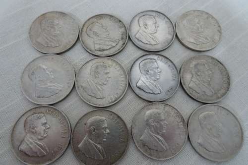 12  X 1967 Silver Republic of South Africa One Rand Coins (BID PER COIN)