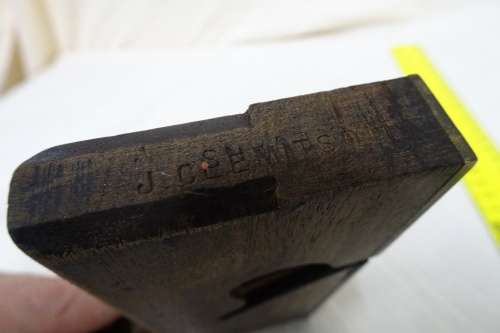 Very Small Vintage Brass and Wooden Rebate Plane  11.5 x 9 cm Marked J CLEMITSON