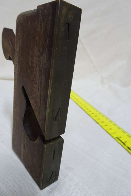 Very Small Vintage Brass and Wooden Rebate Plane  11.5 x 9 cm Marked J CLEMITSON