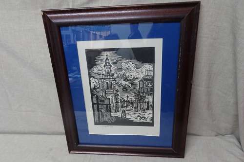 Gregoire Boonzaier 1909 - 2005  - Districk Six II Linocut - Signed in Pencil 1979