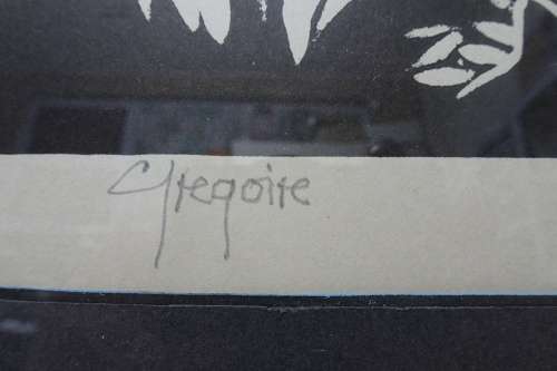 Gregoire Boonzaier 1909 - 2005  Old Man With Hat Linocut - Signed in Pencil