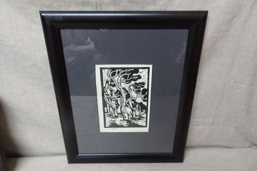 Gregoire Boonzaier 1909 - 2005  -Trees Linocut  - Signed in Pencil