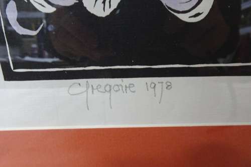 Gregoire Boonzaier 1909 - 2005  - Brugmansia Linocut - Signed in Pencil 1978