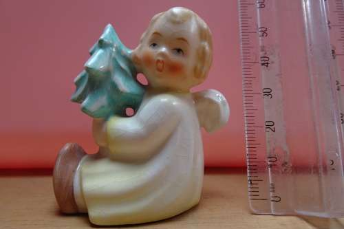 Old Goebel Ceramic Doll With Fir Tree Candle holder - West Germany