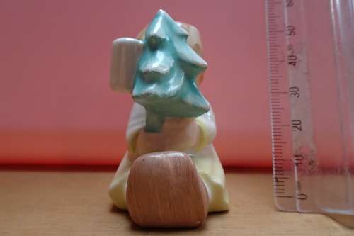 Old Goebel Ceramic Doll With Fir Tree Candle holder - West Germany