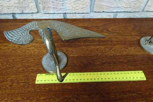 Beautiful Vintage Set of Two Brass Cranes, One Standing Straight and One Bending Over