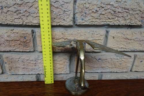Beautiful Vintage Set of Two Brass Cranes, One Standing Straight and One Bending Over