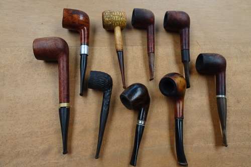 Interesting Collection of Pipes, Pipe Stands, Tobacco Holder and Smoking Accessories