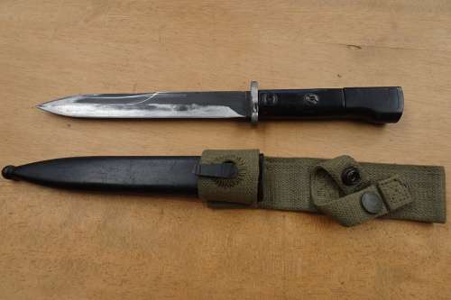 Vintage Bayonet with Frog and Scabbard