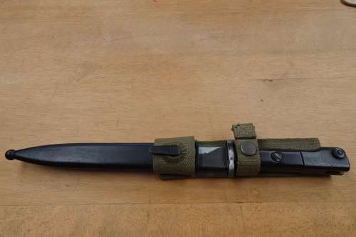 Vintage Bayonet with Frog and Scabbard