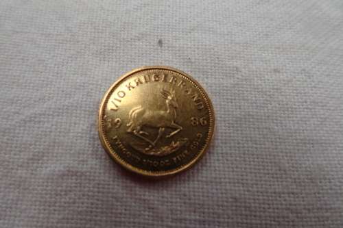 1986 1/10 oz Fine Gold Kruger Rand
