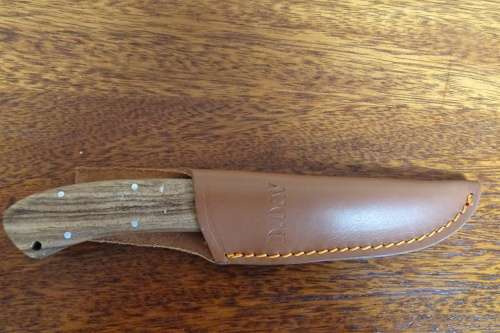 Brand New D.O.W. Hunting Knife (K2761N) with Leather Sheath. Length Approximately 20cm
