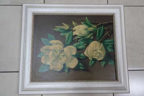 Rare Framed Vintage Vladimir Tretchikoff (1913 - 2006) Magnolias Print on Board (1950)