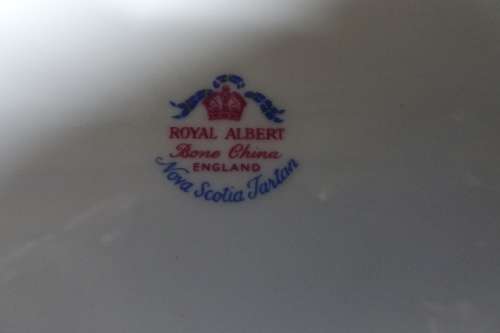 Vintage Royal Albert Bone China `Nova Scotia Tartan` Pattern Oval Sandwich/Cake Platter