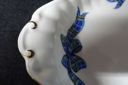 Vintage Royal Albert Bone China `Nova Scotia Tartan` Pattern Oval Sandwich/Cake Platter