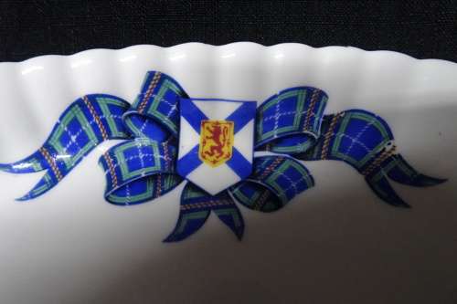 Vintage Royal Albert Bone China `Nova Scotia Tartan` Pattern Oval Sandwich/Cake Platter