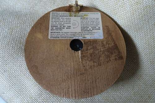 Lovely Vintage Wood and Brass Round Barometer Made in Germany