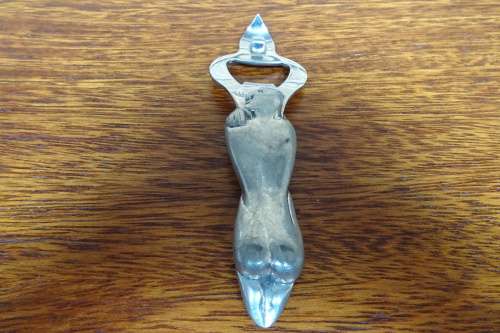 Unusual Carrol Boyes (1954 - 2019) Pewter and Stainless Steel Bottle Opener - Man Figure
