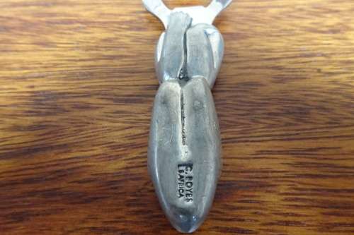 Unusual Carrol Boyes (1954 - 2019) Pewter and Stainless Steel Bottle Opener - Man Figure