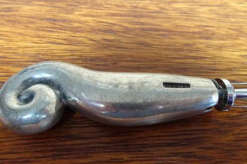 Lovely Vintage Carrol Boyes (1954 - 2019) Vintage Stainless Steel and Pewter Wave Cheese Slicer