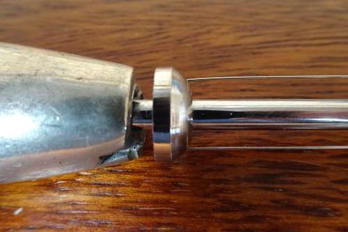 Lovely Vintage Carrol Boyes (1954 - 2019) Vintage Stainless Steel and Pewter Wave Cheese Slicer