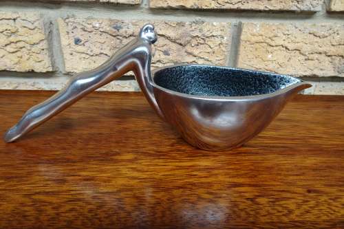 Very Elegant Carrol Boyes (1954 - 2019) Cast Aluminium Gravy Boat With Elongated Figure As Handle