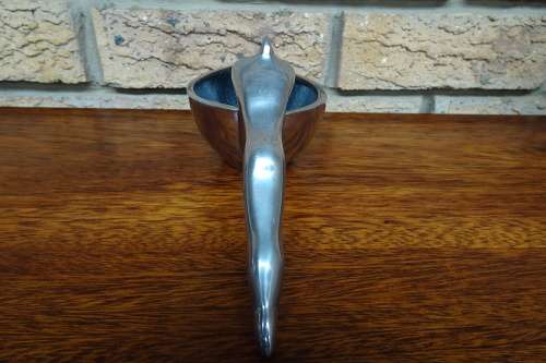 Very Elegant Carrol Boyes (1954 - 2019) Cast Aluminium Gravy Boat With Elongated Figure As Handle
