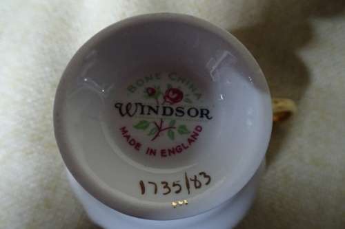 Beautiful Windsor Bone China Rose Design Trio - Made in England - Patt: 1735/83