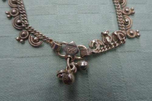 Beautiful and Unusual South African VK (Vivek Parshotam) Silver Linked Chain Anklet 16.9g 26cm