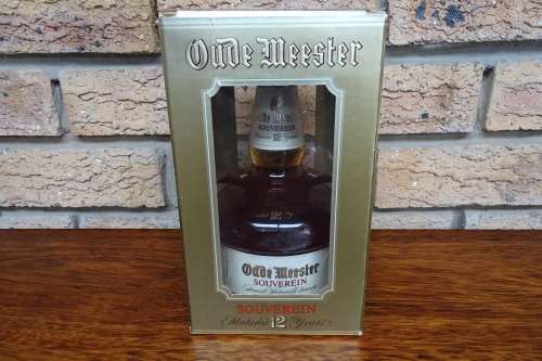 Vintage Oude Meester Souverein Matured 12 Years Brandy.  Sealed and in Window Display Box 750 mll