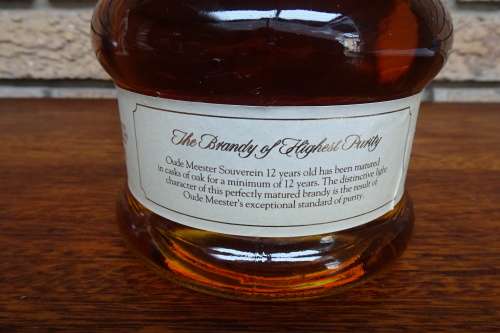 Vintage Oude Meester Souverein Matured 12 Years Brandy.  Sealed and in Window Display Box 750 mll
