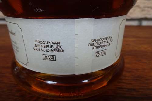 Vintage Oude Meester Souverein Matured 12 Years Brandy.  Sealed and in Window Display Box 750 mll