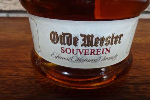 Vintage Oude Meester Souverein Matured 12 Years Brandy.  Sealed and in Window Display Box 750 mll