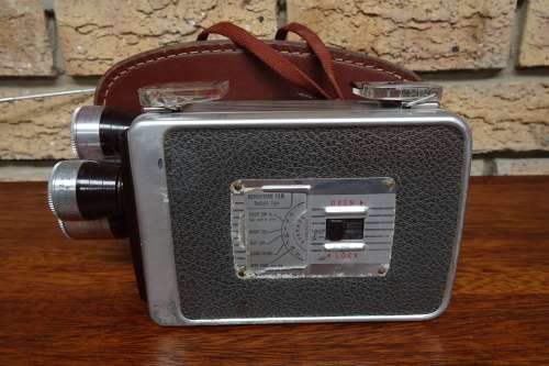 Lovely Vintage Kodak Brownie Turret f/1.9 Movie Camera with Leather Field Case. Eastman Kodak Co.
